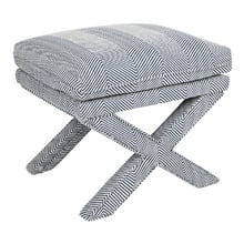 Blue Evelyn Chevron Stool